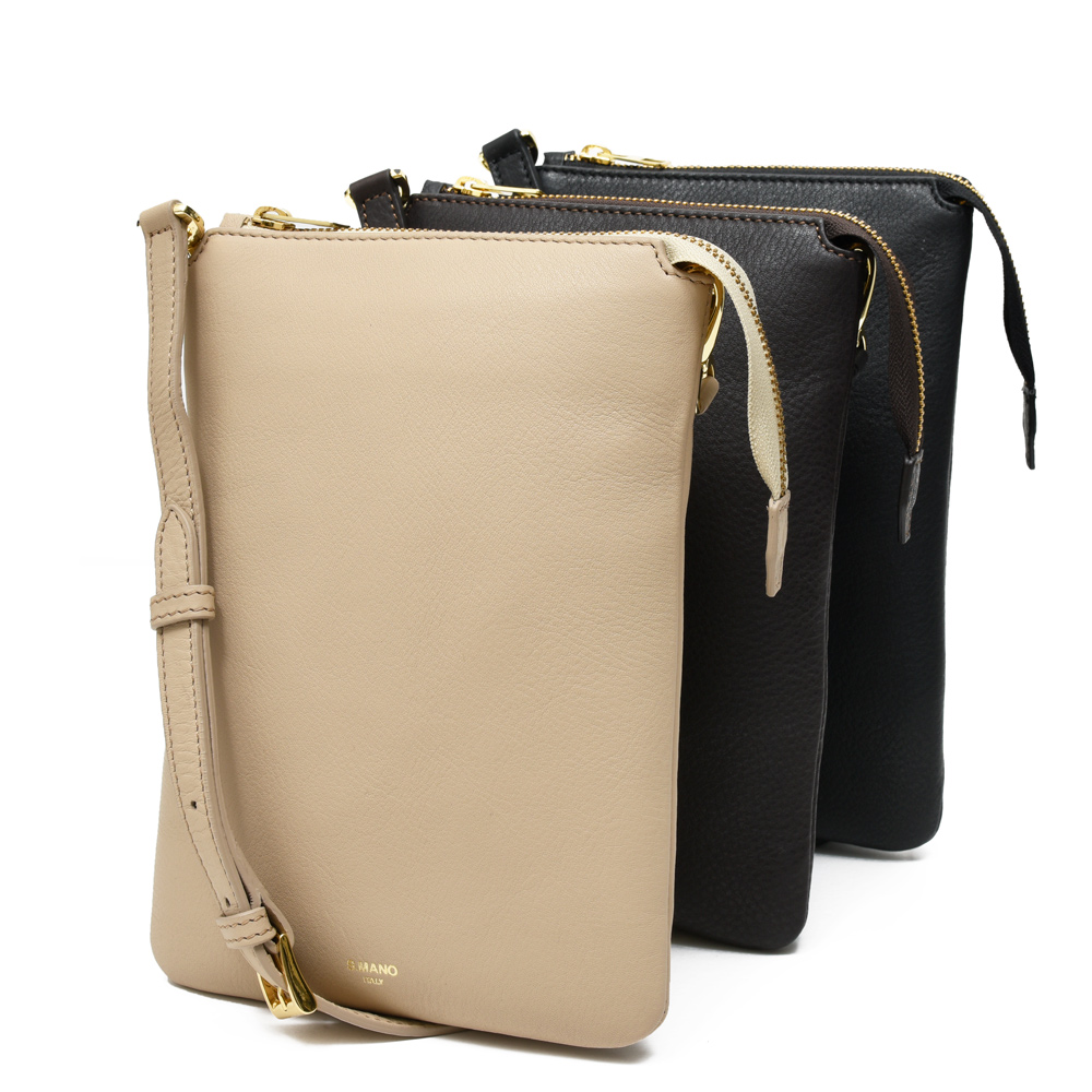 S.MANO / エス マーノ<br>シュリンクレザージップショルダーバッグ SMN0020 78461001035