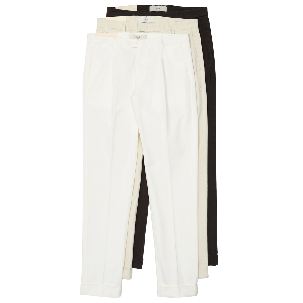 BRIGLIA1949 / ブリリア1949<br>ガーメントダイストレッチコットン1プリーツテーパードパンツ BG07 73061003006