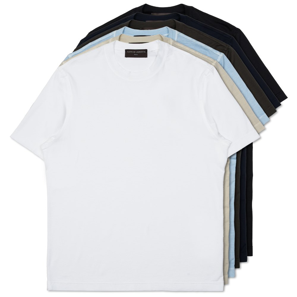 FILIPPO DE LAURENTIIS / フィリッポ デ ローレンティス<br>ガーメントダイコットンクルーネックS/Sカットソー TSMC28 72161001006