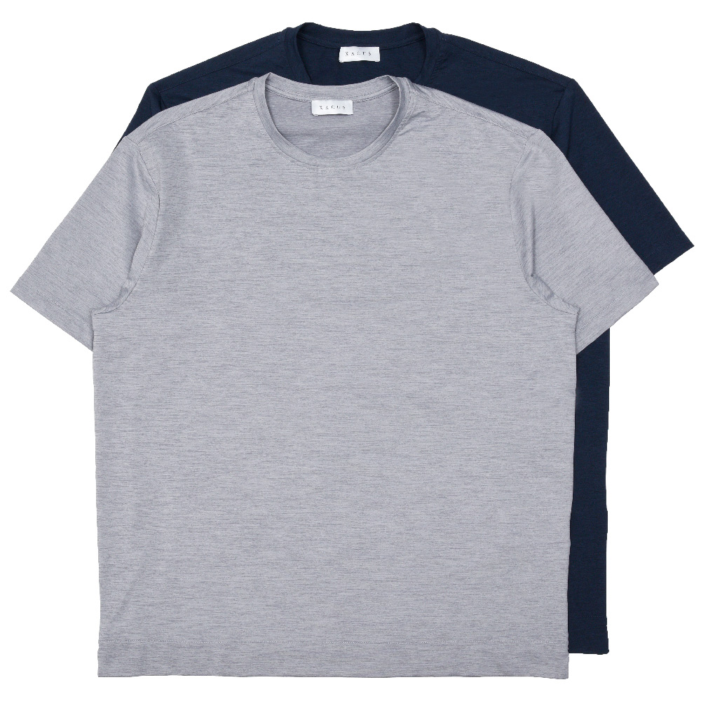 XACUS / ザッカス<br> ナイロンポリウレタンストレッチクルーネックS/Sカットソー ACT119MM F21681 72161000036
