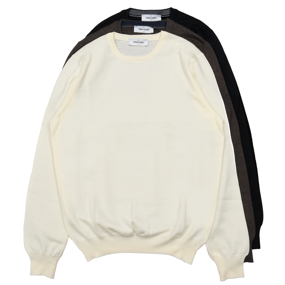 GRANSASSO / グランサッソ<br>12ゲージメリノウールクルーネックニット 55167/14290 76062000003