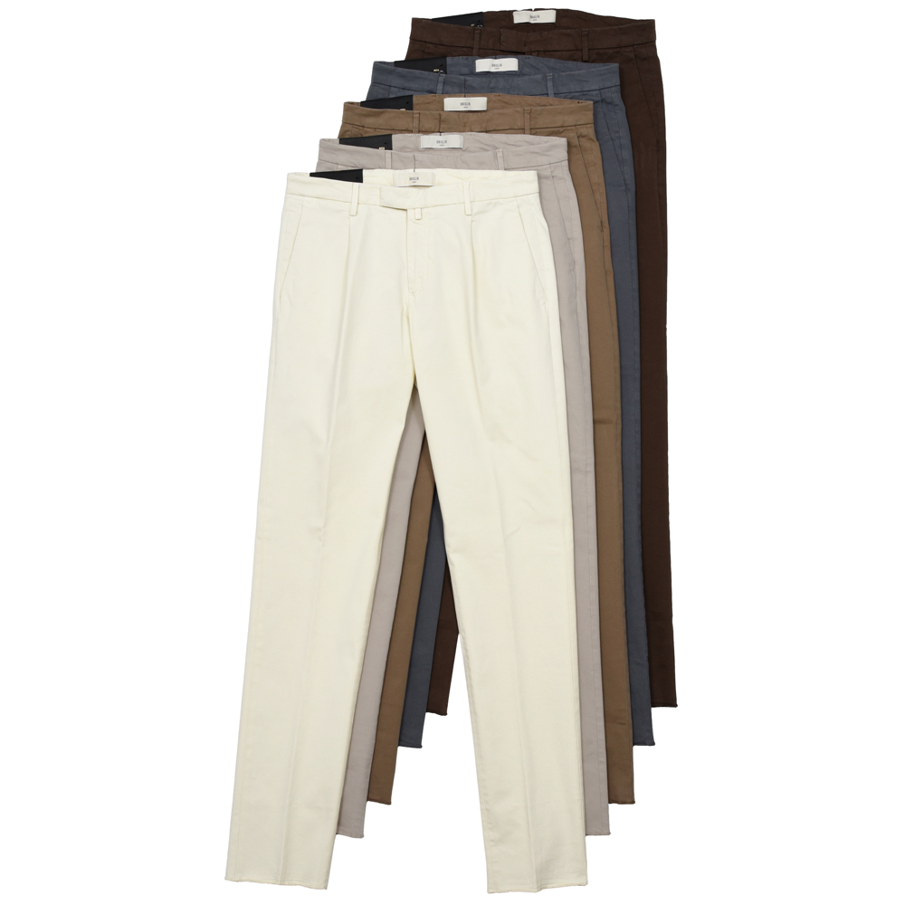 BRIGLIA1949 / ブリリア1949<br>ガーメントダイストレッチコットン1プリーツテーパードパンツ BG07 73062000006