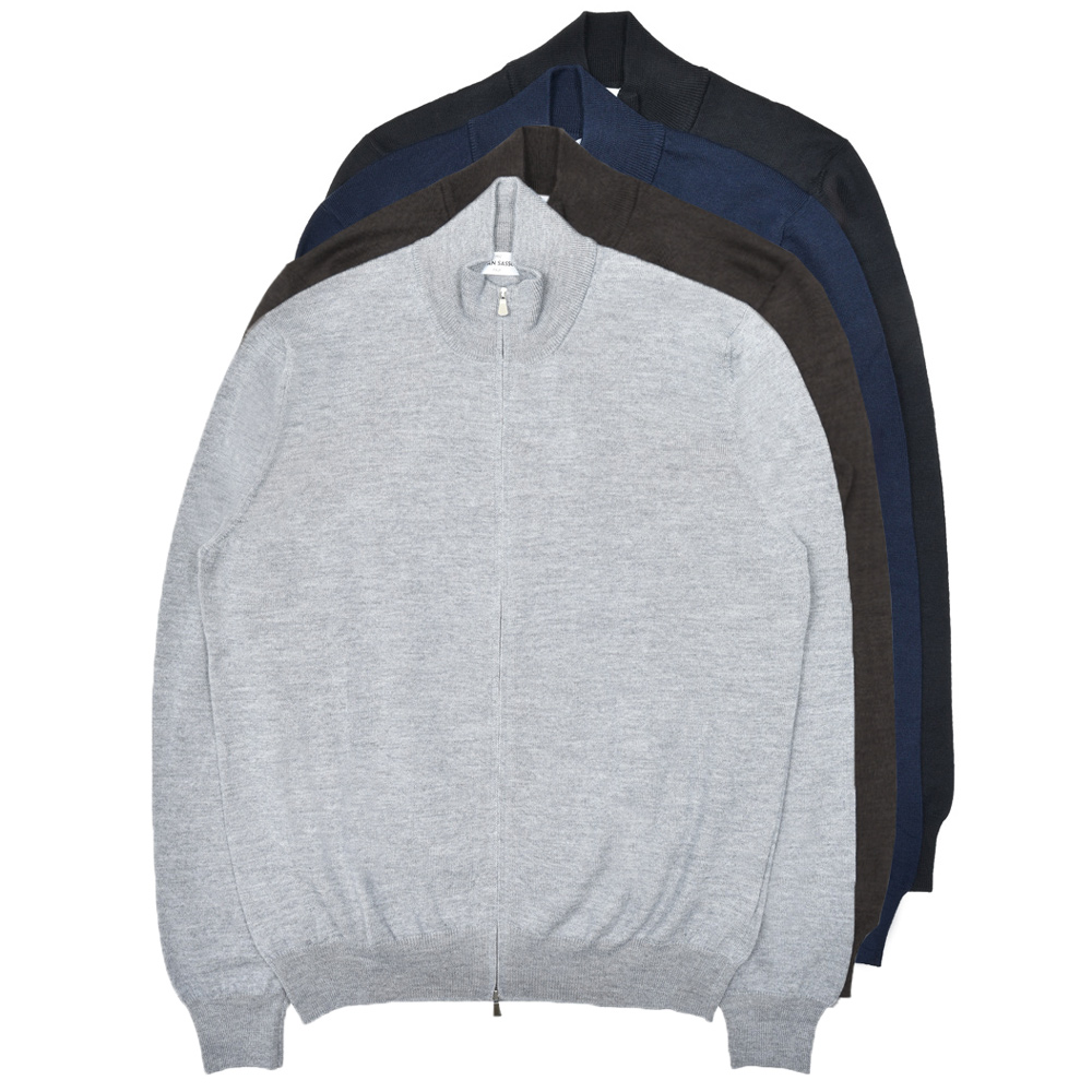 GRANSASSO / グランサッソ<br>12ゲージウールスタンドカラージップニットカーディガン 55144/14290 76062004003
