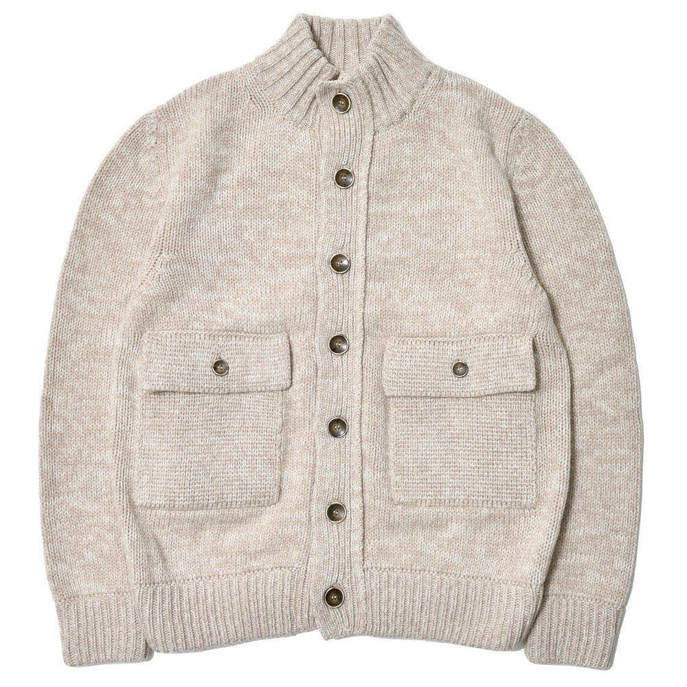 Settefili Cashmere / セッテフィーリ カシミア<br> ローゲージウールカシミヤスタンドカラーニットカーディガン549/5.CM45 76042000029