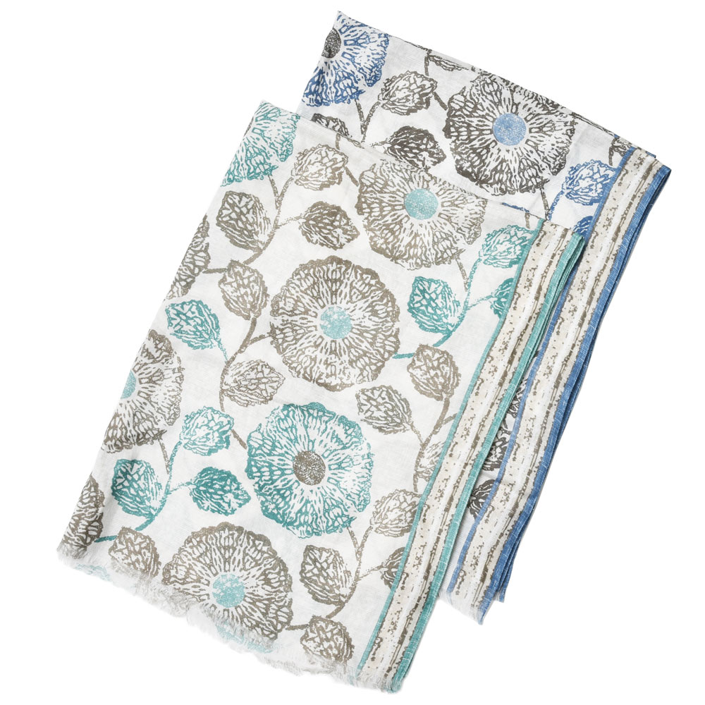 GIERRE/ジエレ<br>コットンリネンフラワーモチーフスカーフ SC251239 78351000003