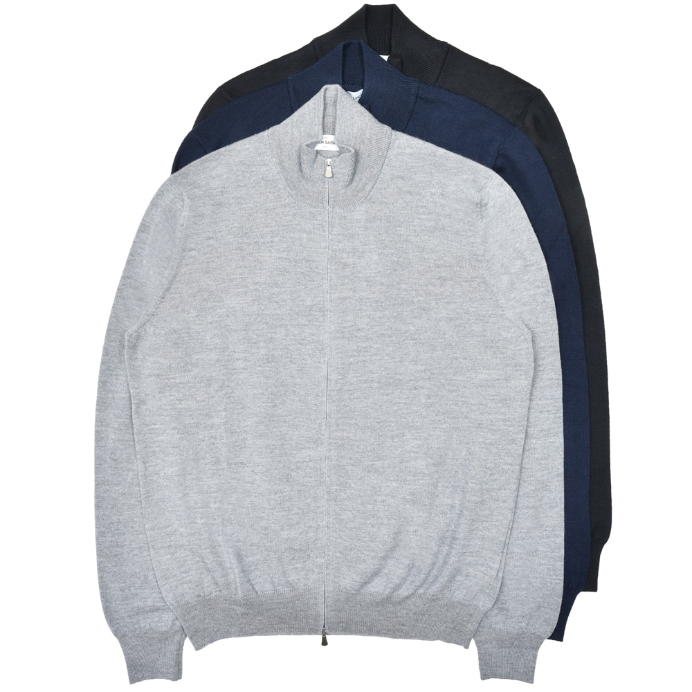 GRANSASSO / グランサッソ<br>12ゲージウールスタンドカラージップニットカーディガン 55144/14290 76052000003