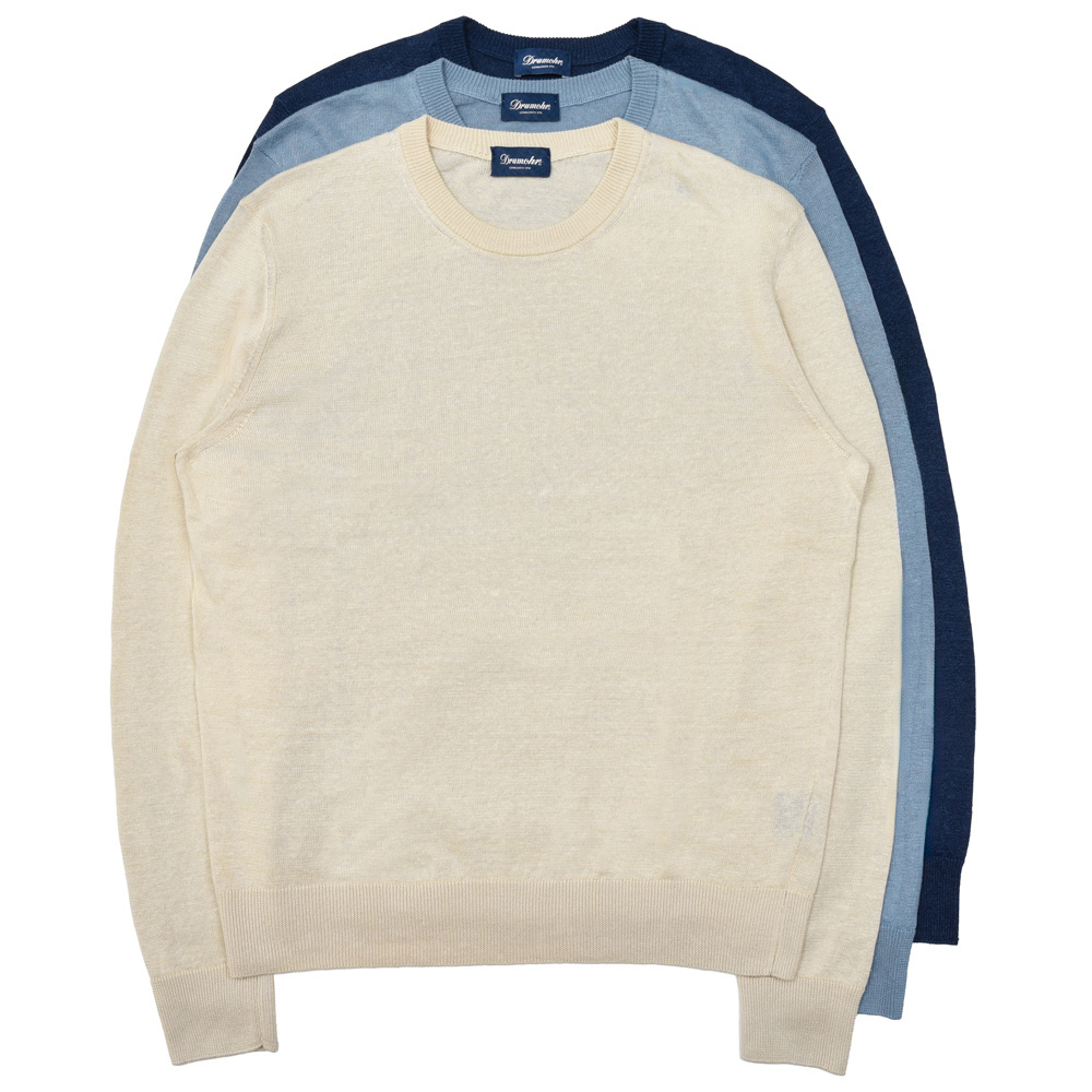 Drumohr / ドゥルモア<br>リネンコットンクルーネックニット D1LC103T 76051001033