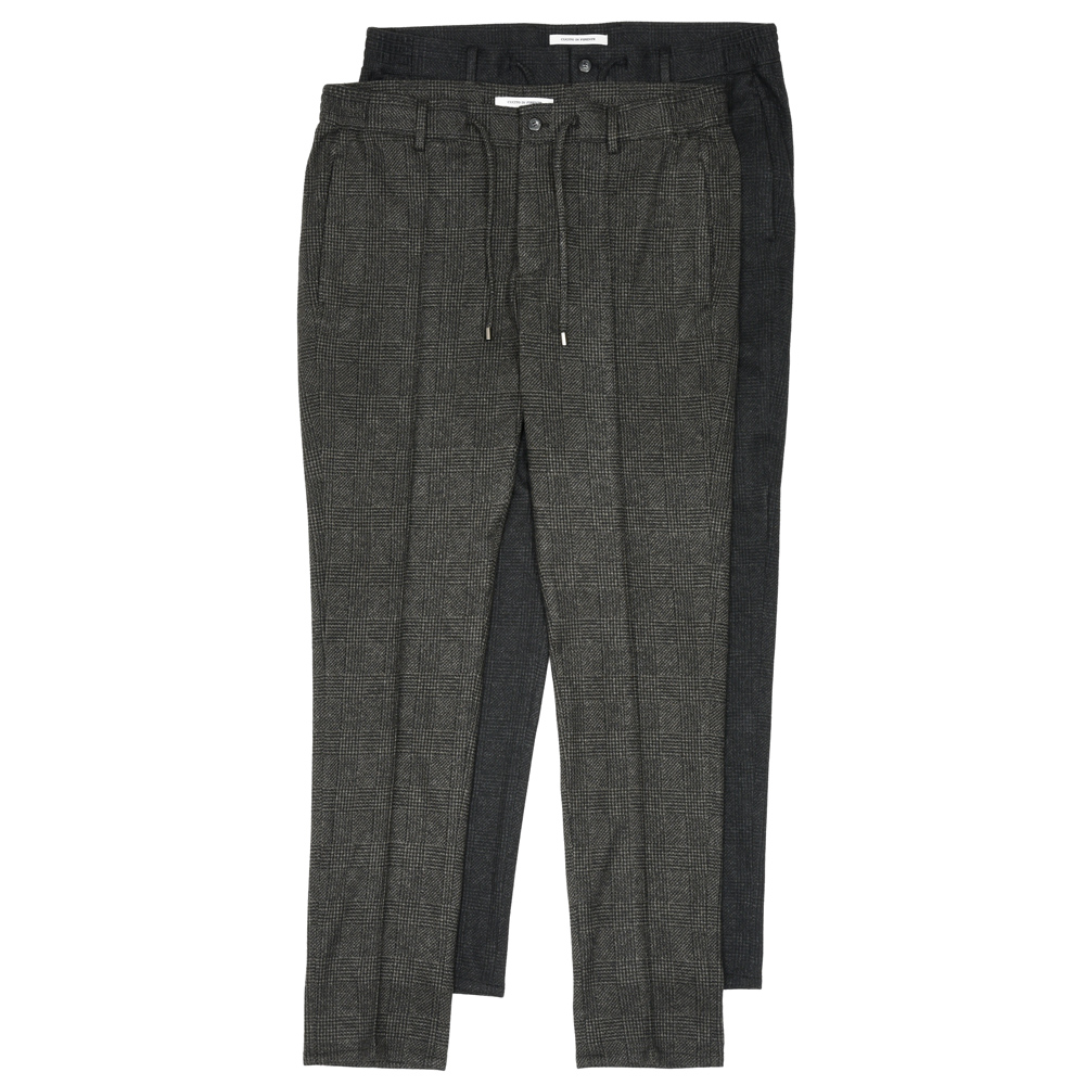 giab's ARCHIVIO / ジャブス アルキヴィオ<br>MASACCIO-Cマサッチョ-C グレンチェックジャージクリースステッチテーパードシャーリングパンツ A5785 73052004004